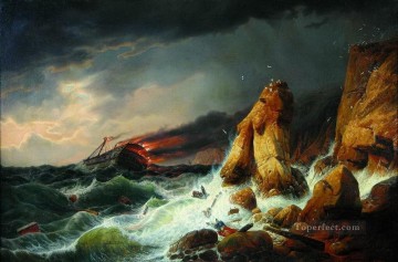 Paisajes Painting - naufragio 1850 Alexey Bogolyubov paisaje marino
